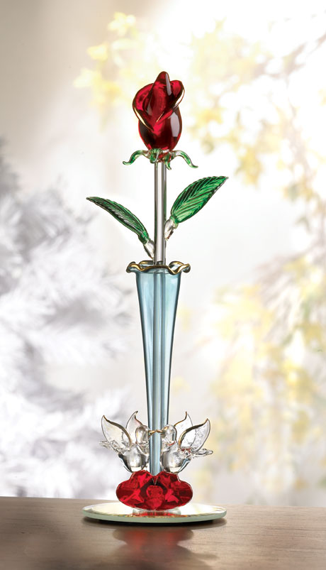 SPUN GLASS ROSEBUD VASE