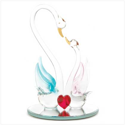 SPUN GLASS LOVING SWANS