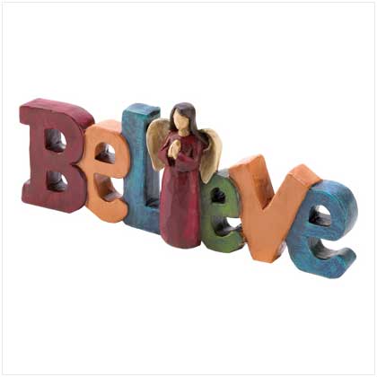 "BELIEVE" WORD BLOCK DECOR