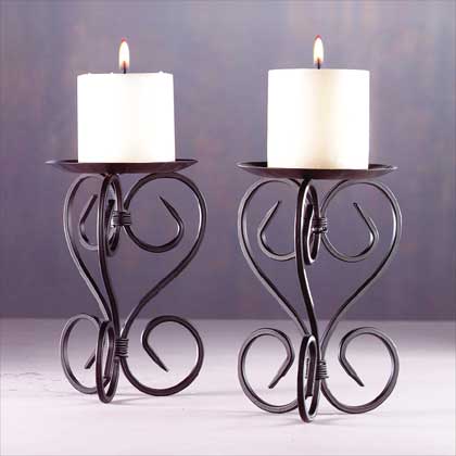 METAL CATHEDRAL CANDLEHOLDERS