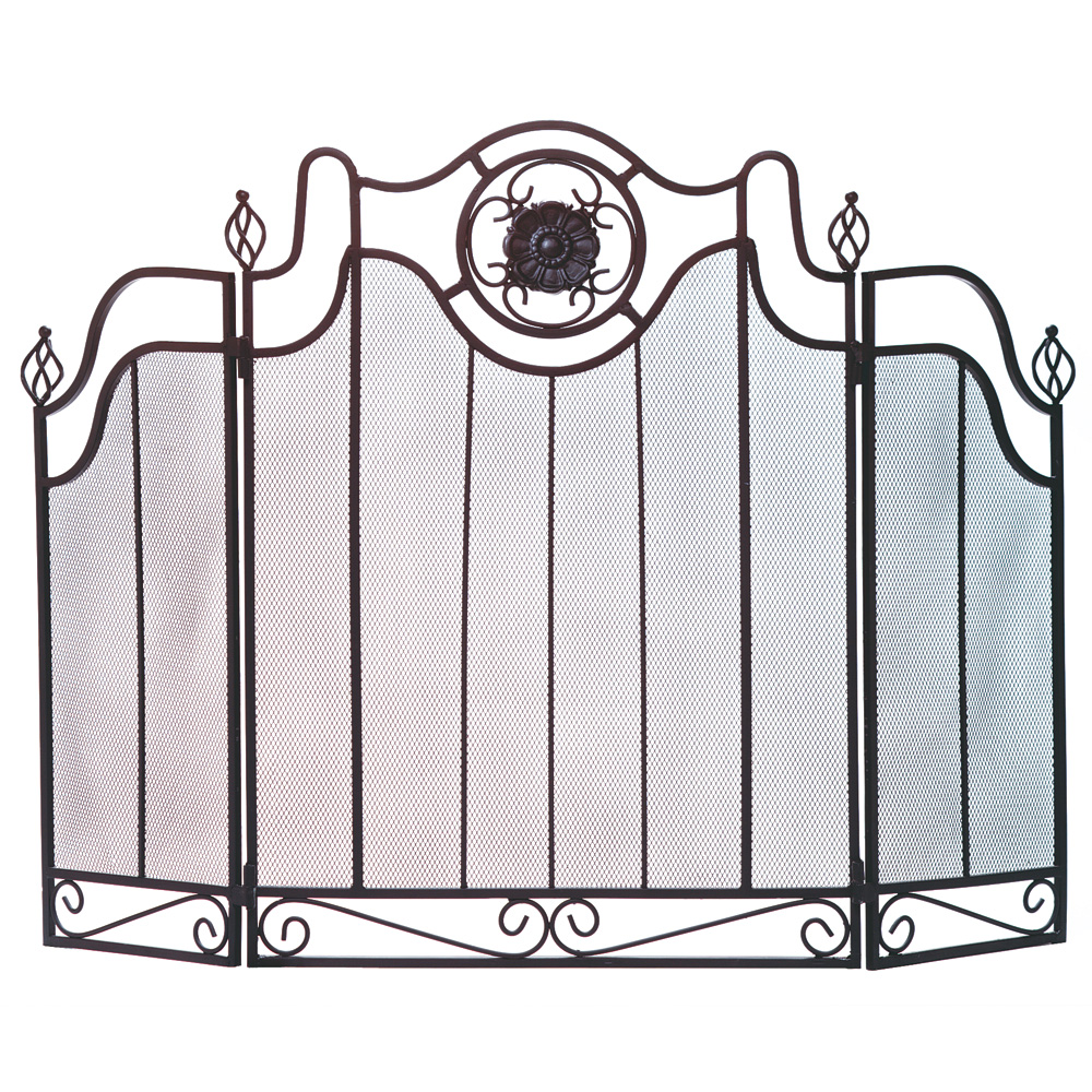 METAL MEDALLION FIREPLACE SCRN