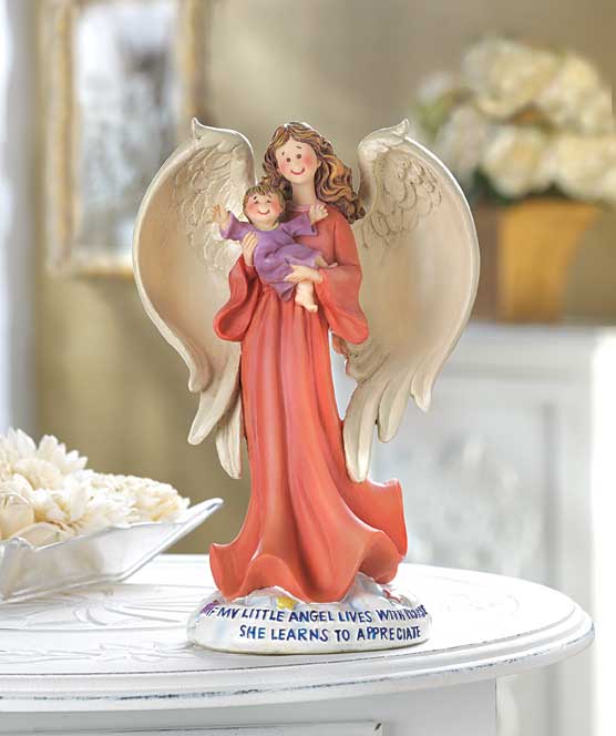 ANGEL WITH BABY FIGURINE
